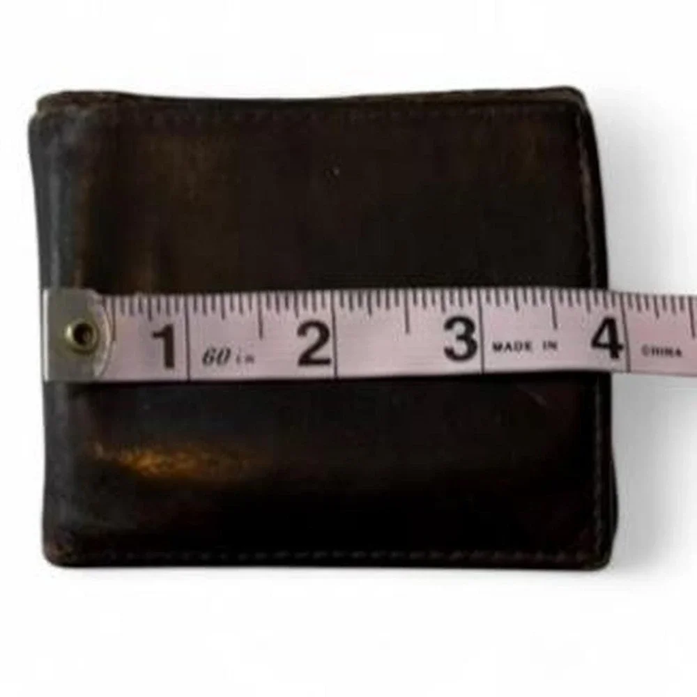 Distressed Brown Leather Bifold Wallet